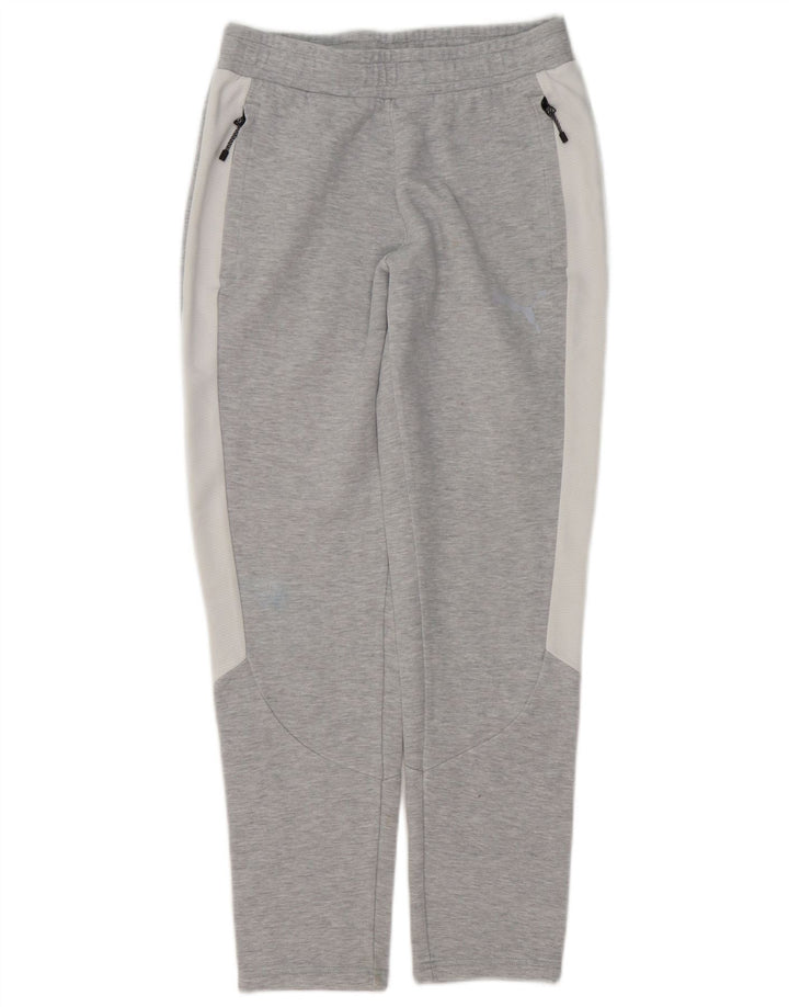 Pantaloni de trening Puma pentru bărbați, bumbac color bloc, gri mici