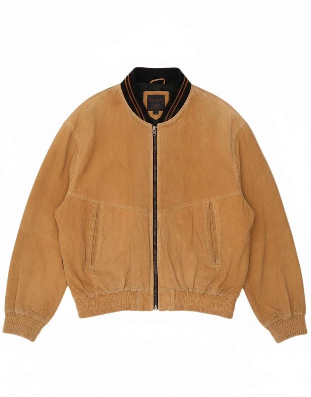 Bomber vintage pentru bărbați din piele intoarsa UK 42 XL din piele bej