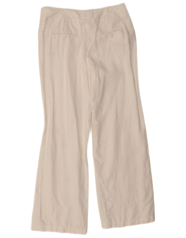 Pantaloni casual pentru femei Monsoon Bootcut UK 10 Small W28 L28 White Linen