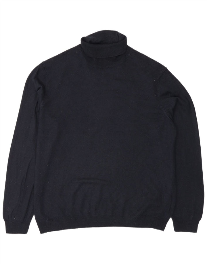 Pulover pentru bărbați Marks & Spencer cu gât rulat, 2XL, acrilic, albastru bleumarin