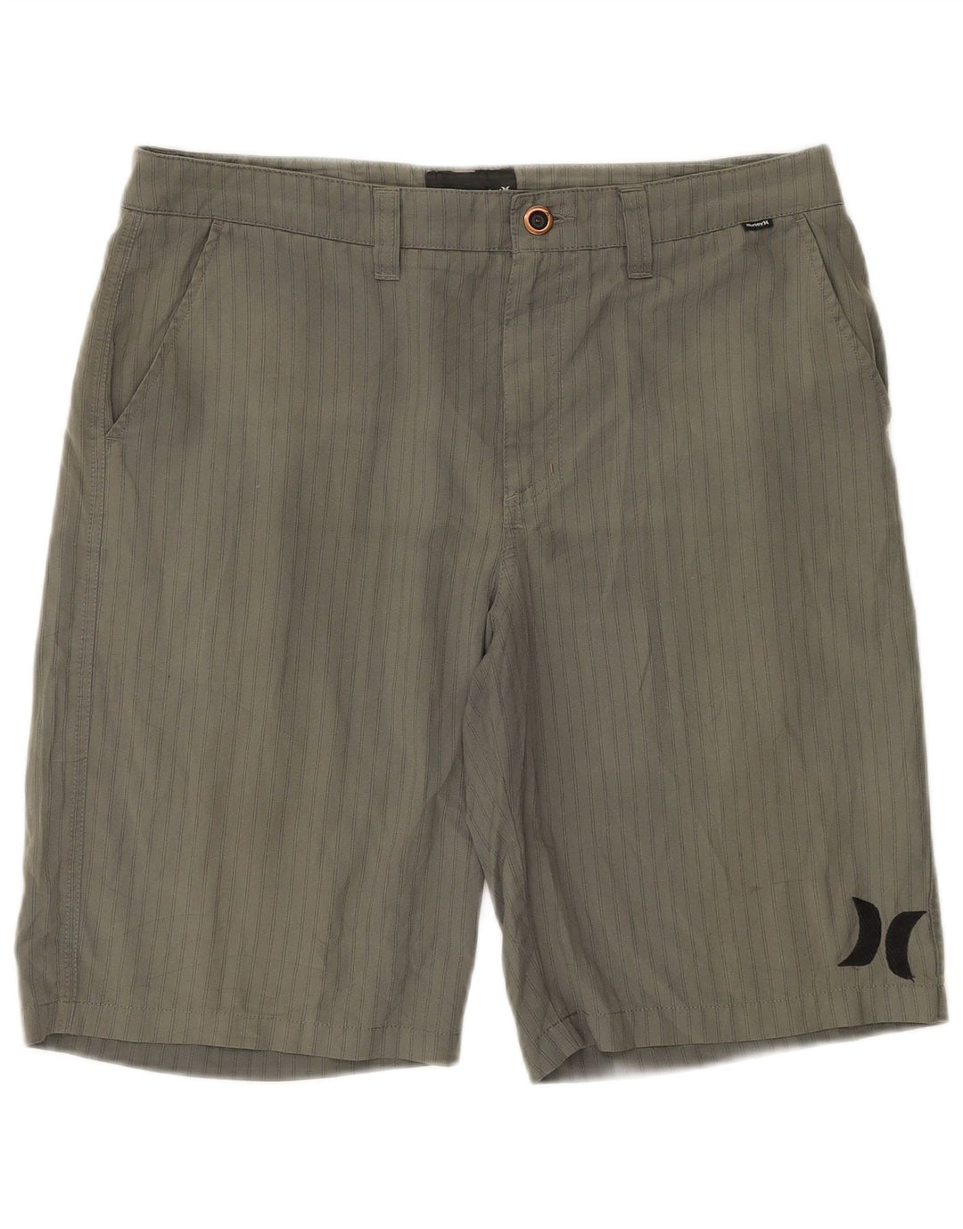 Pantaloni scurți chino Hurley pentru bărbați, mari W34, poliester cu dungi gri