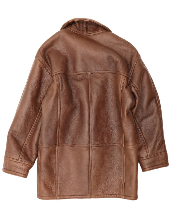 Jachetă vintage pentru bărbați din shearling IT 46 Small Brown