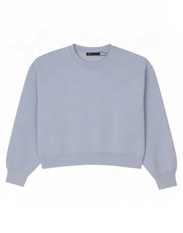 Pulover de hanorac oversized pentru femei Zara UK 10 Mic, albastru, poliester