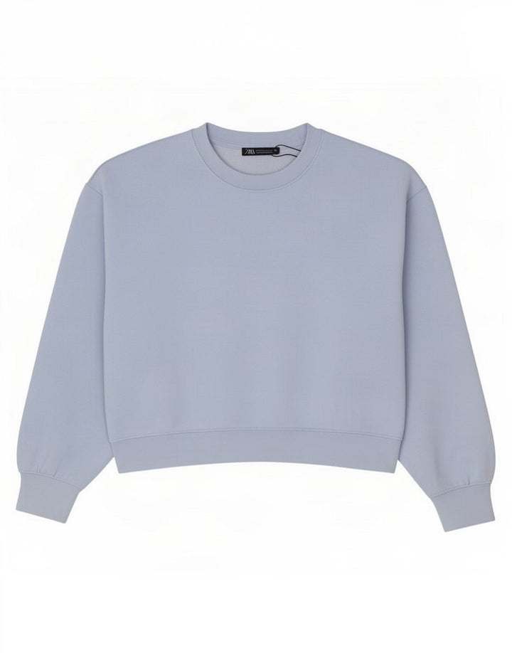 Pulover de hanorac oversized pentru femei Zara UK 10 Mic, albastru, poliester