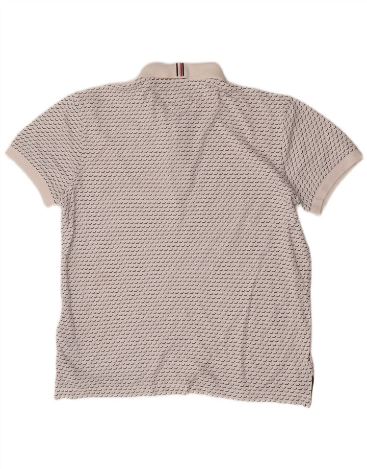Tricou polo Tommy Hilfiger pentru bărbați, cu formă regulată, din bumbac geometric alb mediu