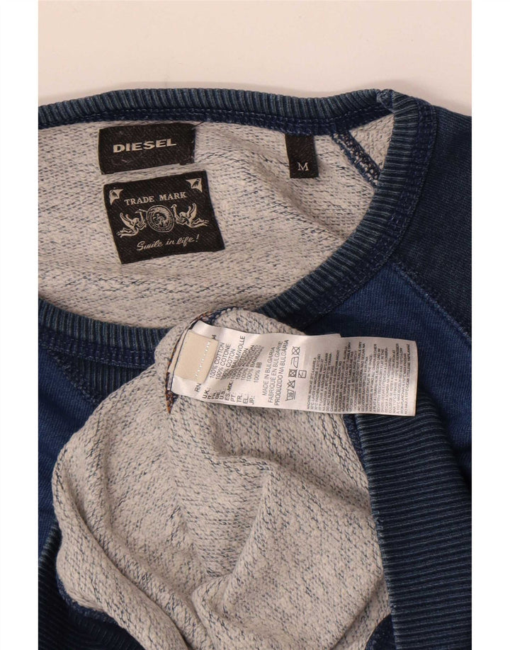 Pulover pentru bărbați Diesel Pulover Medium Blue Colorblock Bumbac