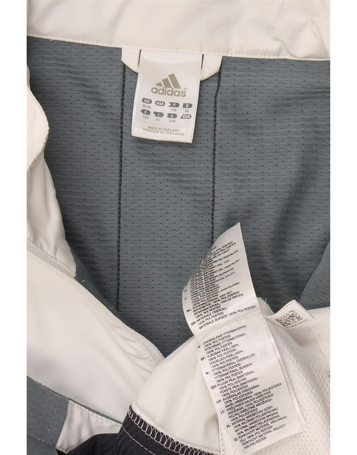 Jachetă de trening pentru bărbați ADIDAS UK 46/48 XL, poliester color bloc alb