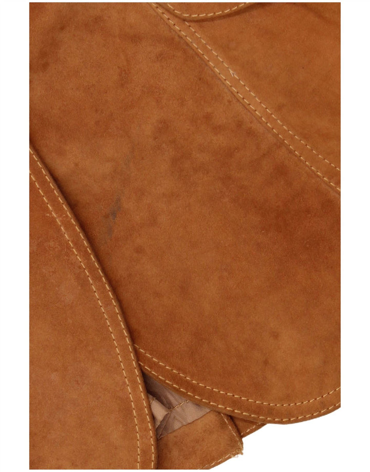 Jachetă pentru femei VINTAGE din piele intoarsa cu 3 nasturi IT 42 Maro Mediu