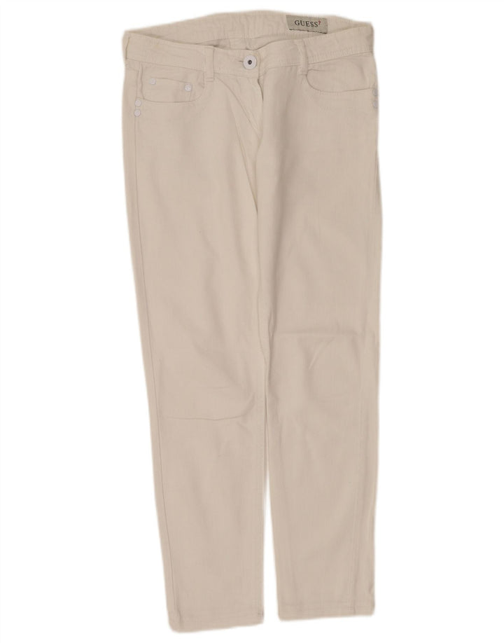 Blugi slim pentru femei Guess W28 L27 bumbac alb