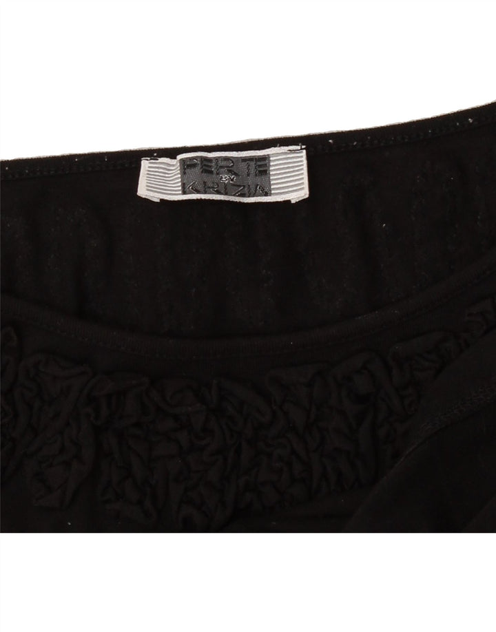 KRIZIA Womens Top Long Sleeve UK 12 Medium Black Vintage Krizia and Second-Hand Krizia from Messina Hembry 