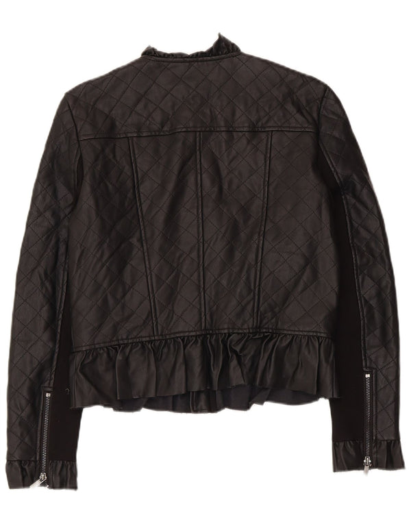 Jachetă matlasată din piele artificială pentru femei French Connection UK 10 Small Black