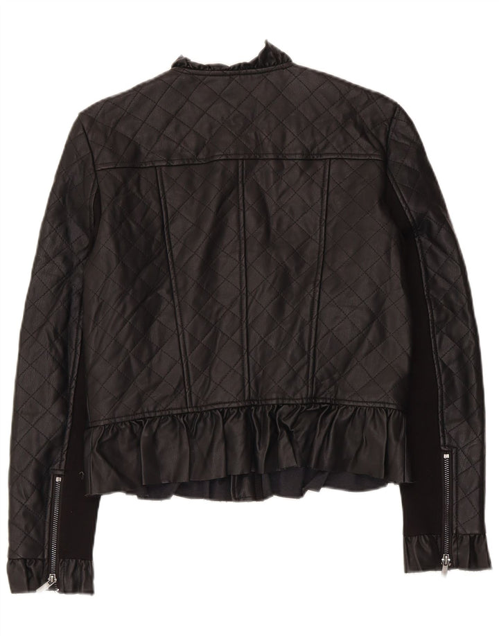 Jachetă matlasată din piele artificială pentru femei French Connection UK 10 Small Black