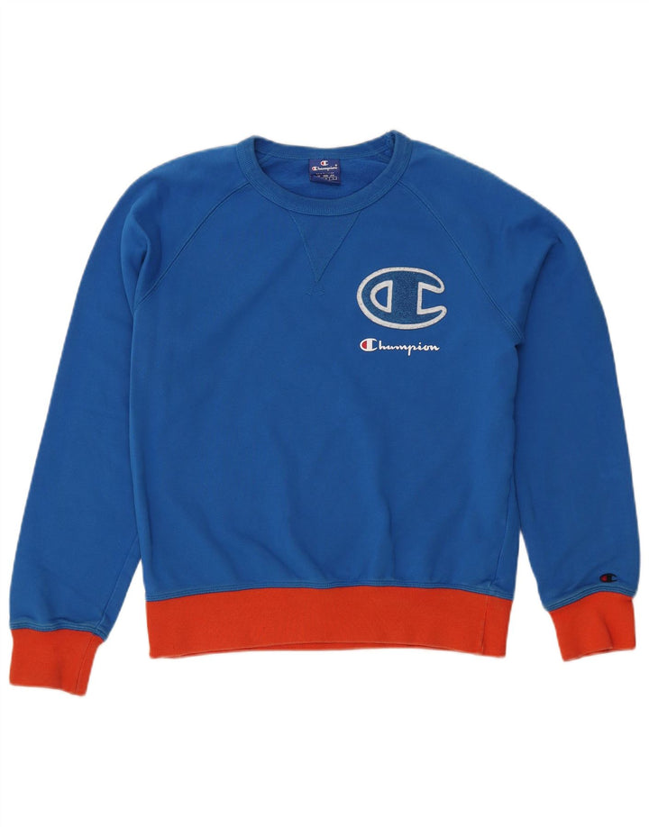Pulover cu grafic pentru femei CHAMPION UK 14 Medium Blue Colorblock
