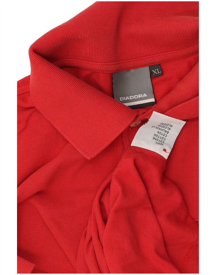 Tricou polo pentru bărbați Diadora XL bumbac roșu
