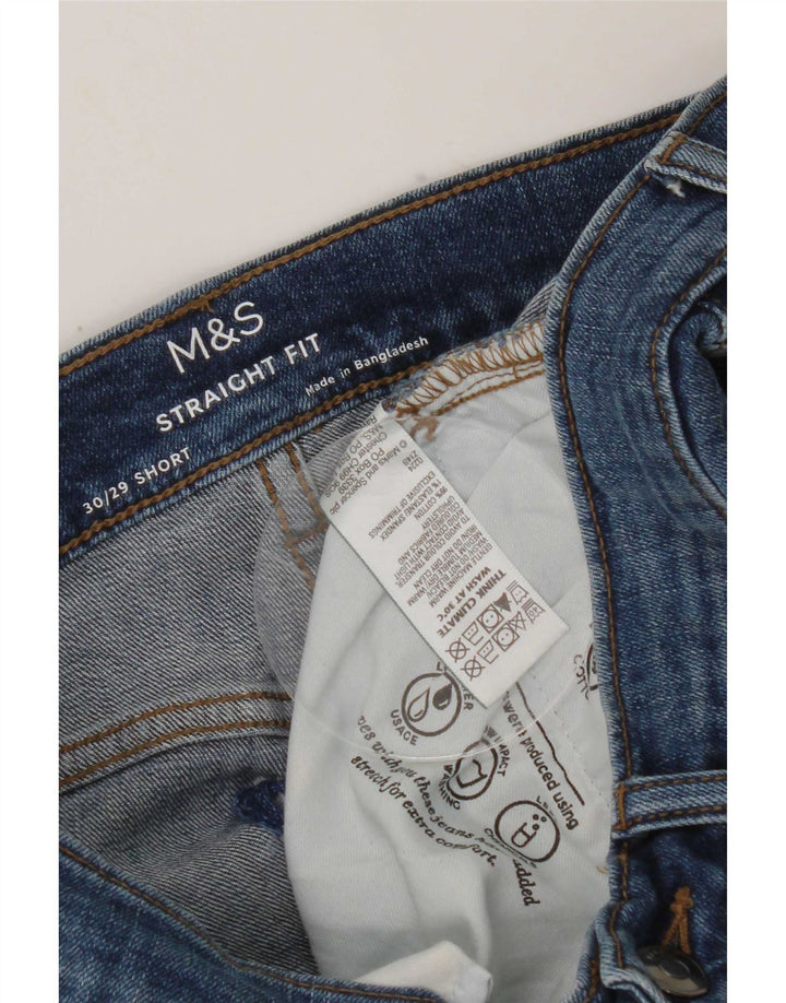 Blugi drepti pentru bărbați Marks & Spencer W30 L29 Bumbac albastru