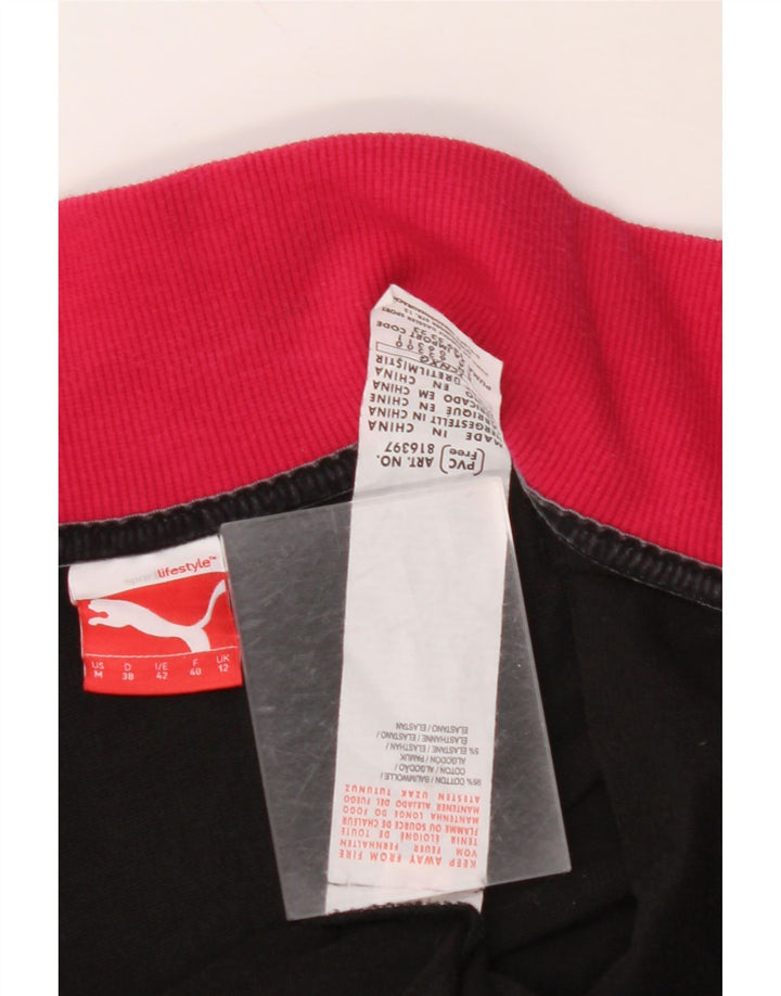 Jachetă de trening PUMA pentru femei UK 12, bumbac color bloc negru mediu