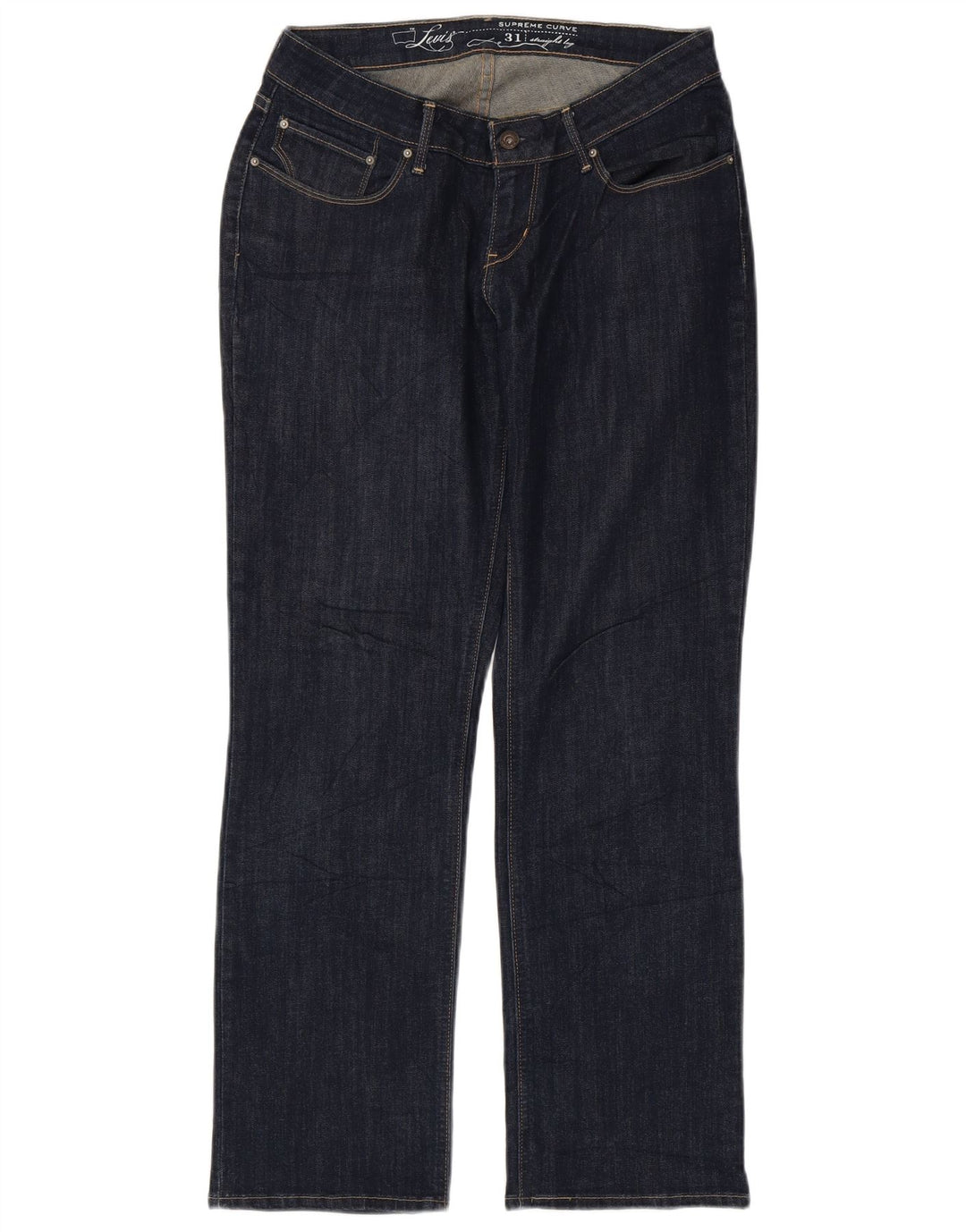 Blugi drepti pentru femei LEVI'S W31 L30 Bumbac bleumarin