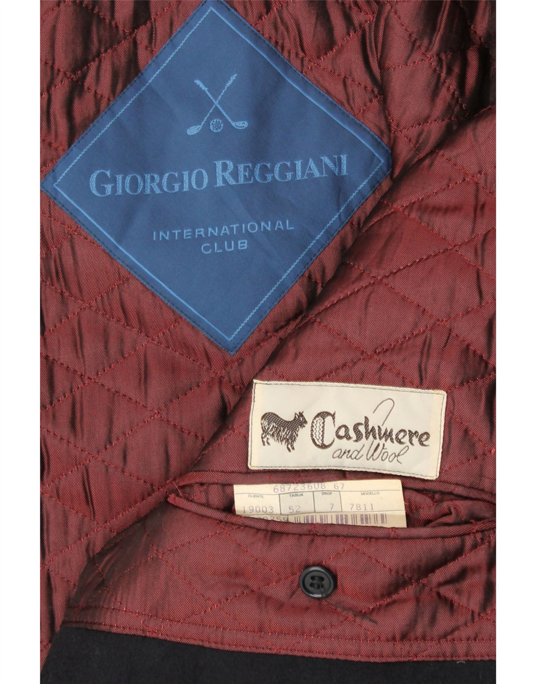 Palton Bărbați VINTAGE IT 52 XL Cașmir albastru bleumarin