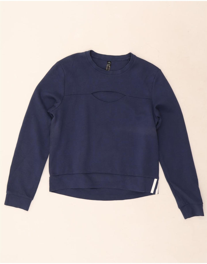 Pulover de hanorac Adidas pentru femei UK 12/14 Medium bleumarin bumbac