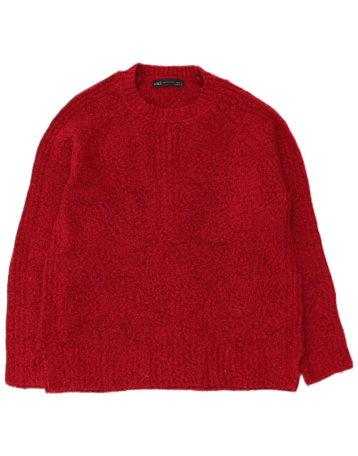 Marks & Spencer Pulover supradimensionat pentru femei cu decolteu rotund UK 10 Small Red