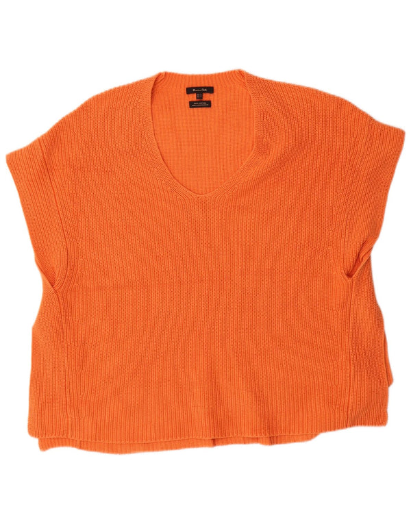 Massimo Dutti Femei Oversized Vest Tank Top UK 14 Bumbac portocaliu mediu