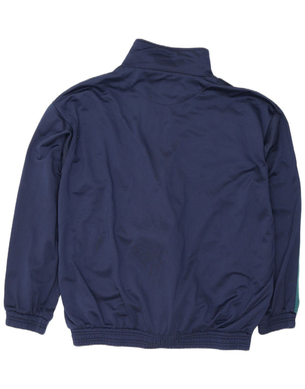 Jachetă de trening pentru bărbați de epocă, 2XL, poliester color block, albastru bleumarin