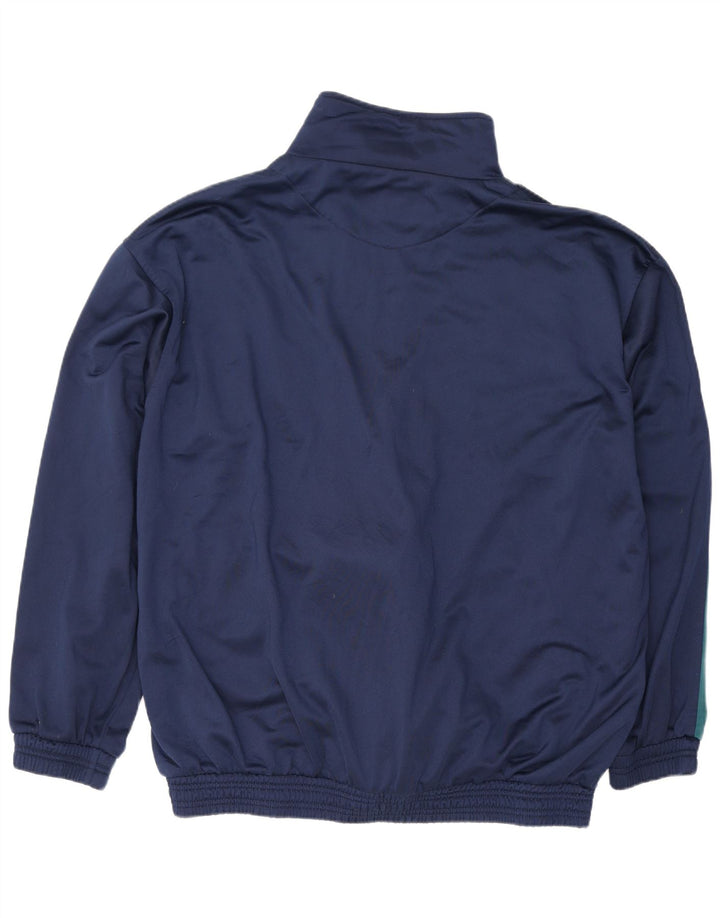 Jachetă de trening pentru bărbați de epocă, 2XL, poliester color block, albastru bleumarin