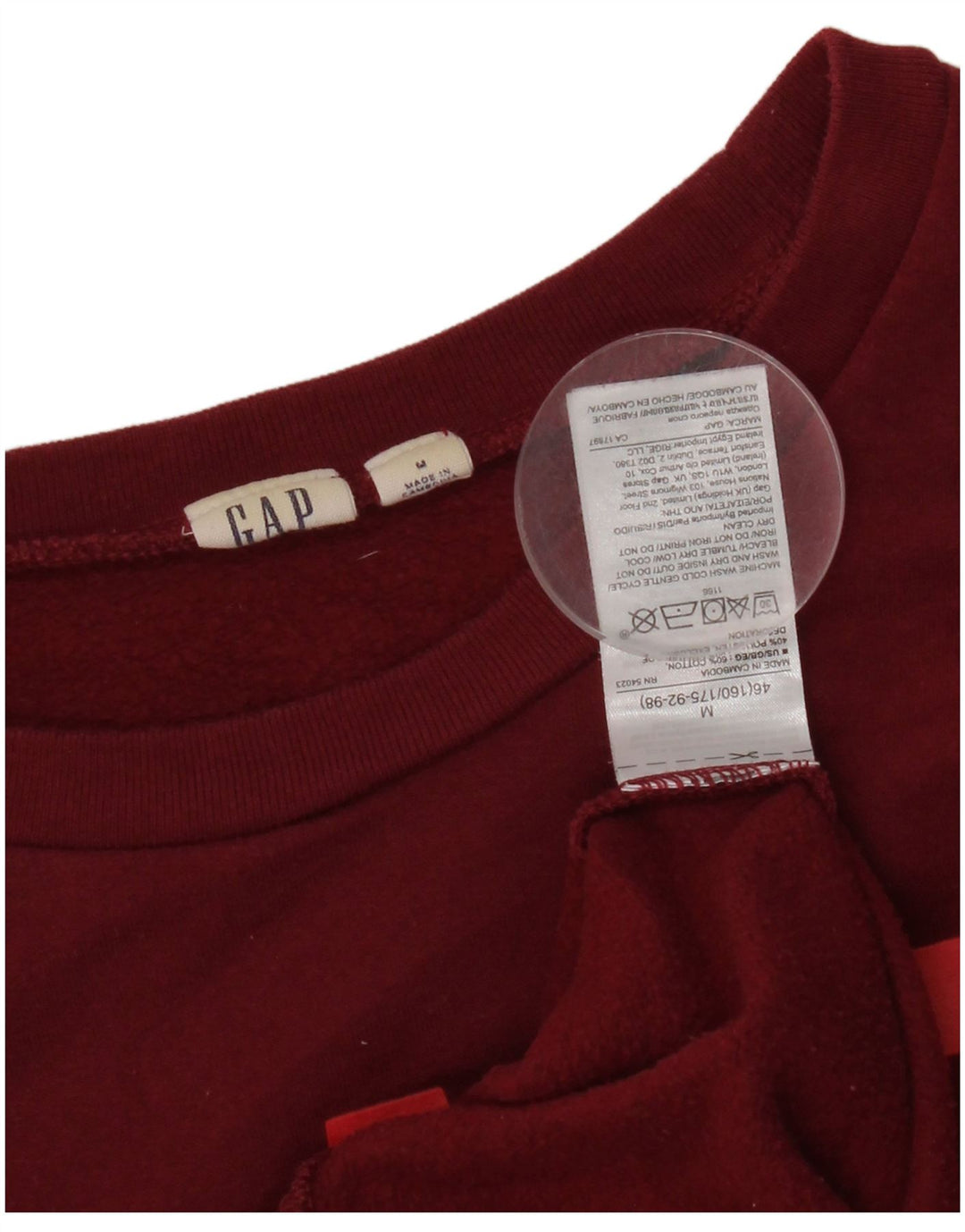 Pulover Gap pentru damă cu grafică, UK 14, bumbac burgundy mediu