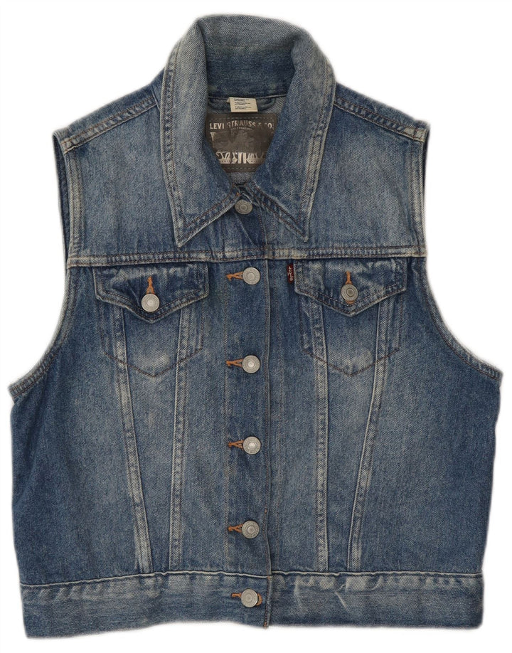Gilet pentru femei Levi's Crop Denim UK 12 Medium Blue Bumbac