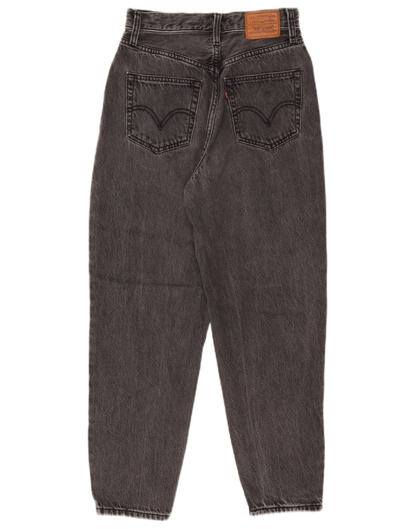 Blugi conici cu talie înaltă Levi's pentru femei L25 L27 bumbac negru