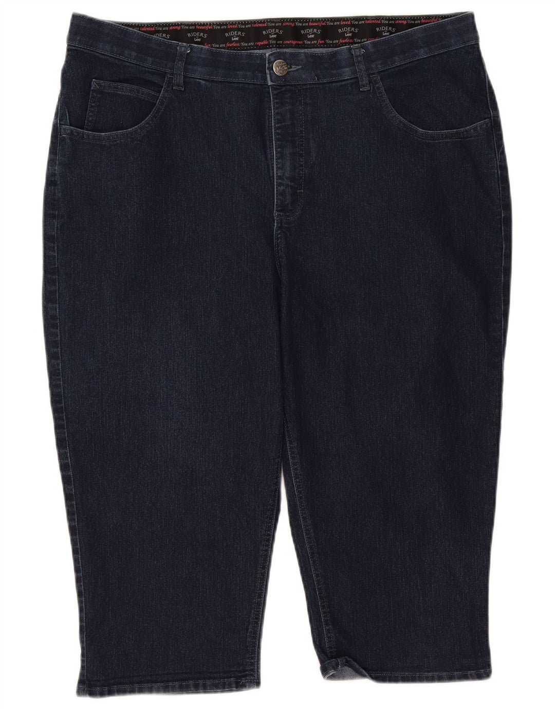 Pantaloni scurți din denim LEE Riders pentru femei US 22 3XL W40 Bumbac bleumarin