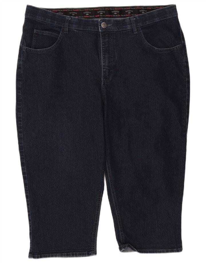 Pantaloni scurți din denim LEE Riders pentru femei US 22 3XL W40 Bumbac bleumarin