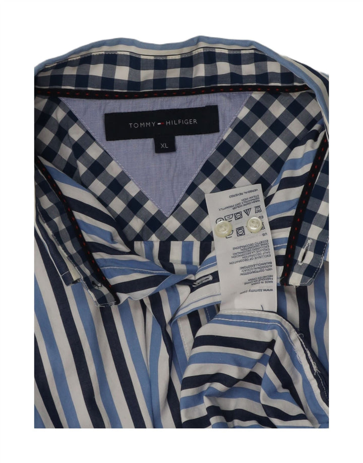Cămașă pentru bărbați TOMMY HILFIGER XL, bumbac cu dungi albastre