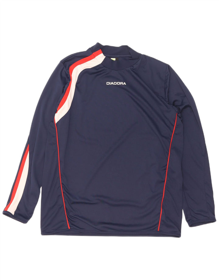 Top pentru bărbați Diadora cu mânecă lungă XL bleumarin, poliester color bloc