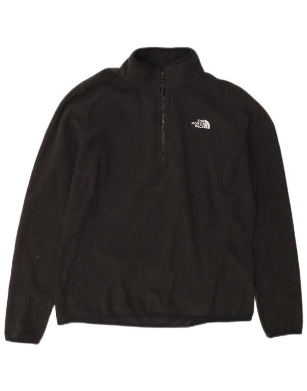 Pulover pentru femei The North Face, cu fermoar și gât, din lână UK 16, mare, negru, poliester