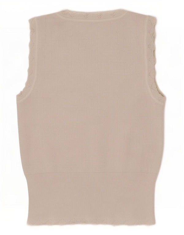 Vest Vest Top Femei Zara UK 12 Medium White Viscose
