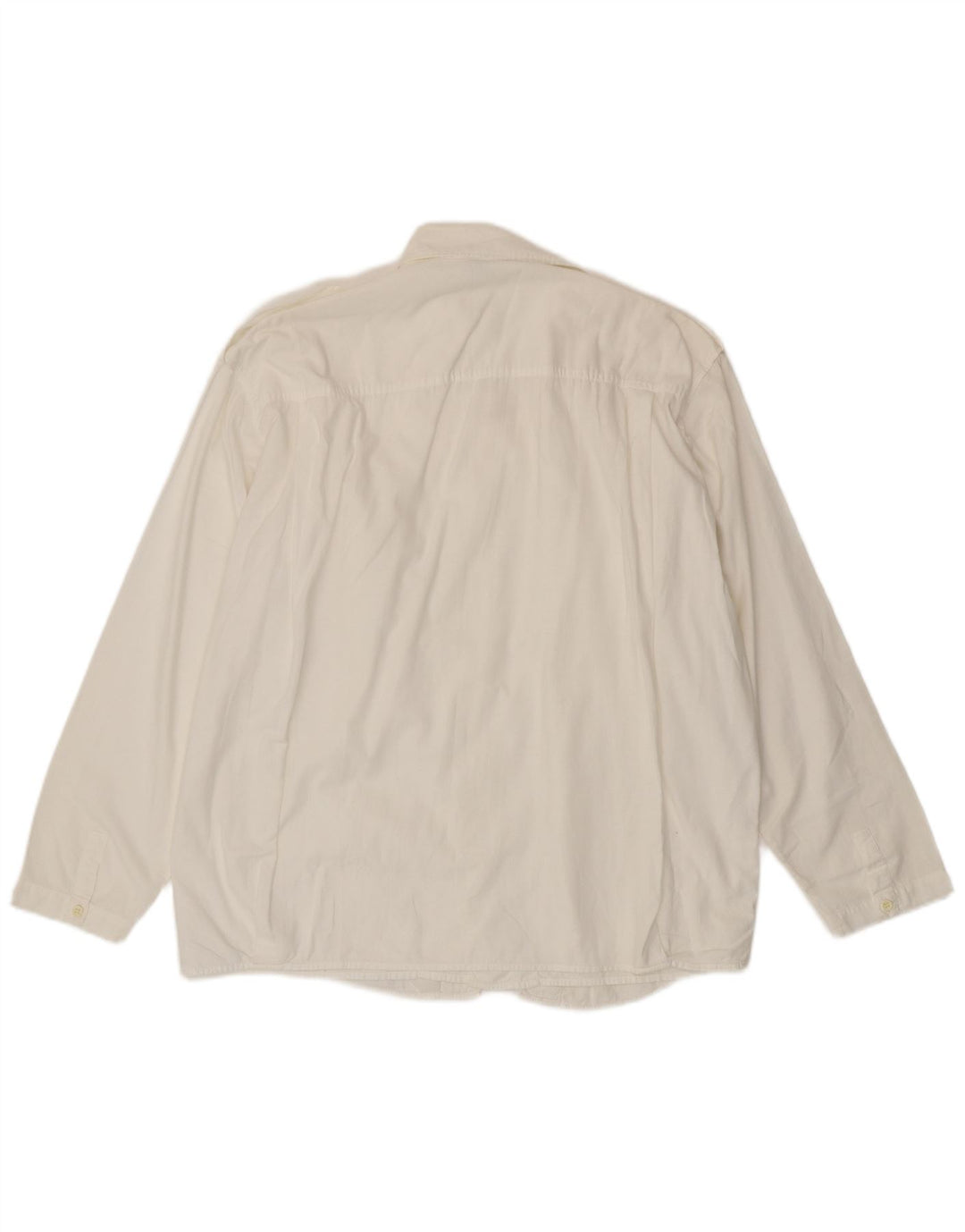 Cămașă militară Benetton pentru bărbați, bumbac alb mediu