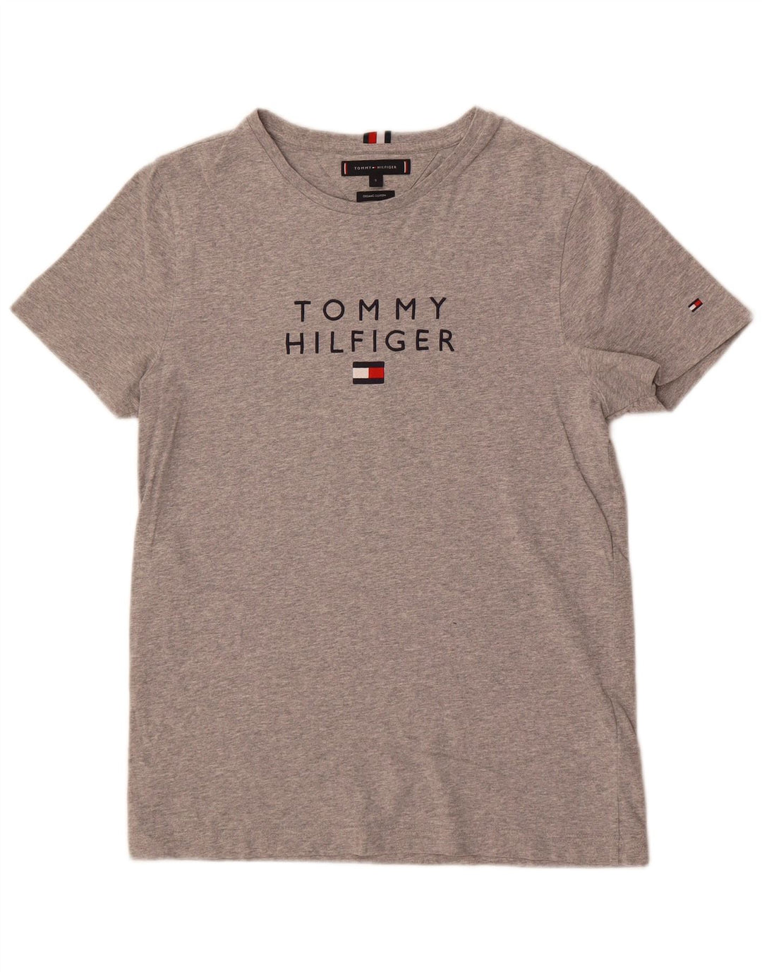 Tricou grafic Tommy Hilfiger pentru bărbați Top mic, gri, bumbac cu pete