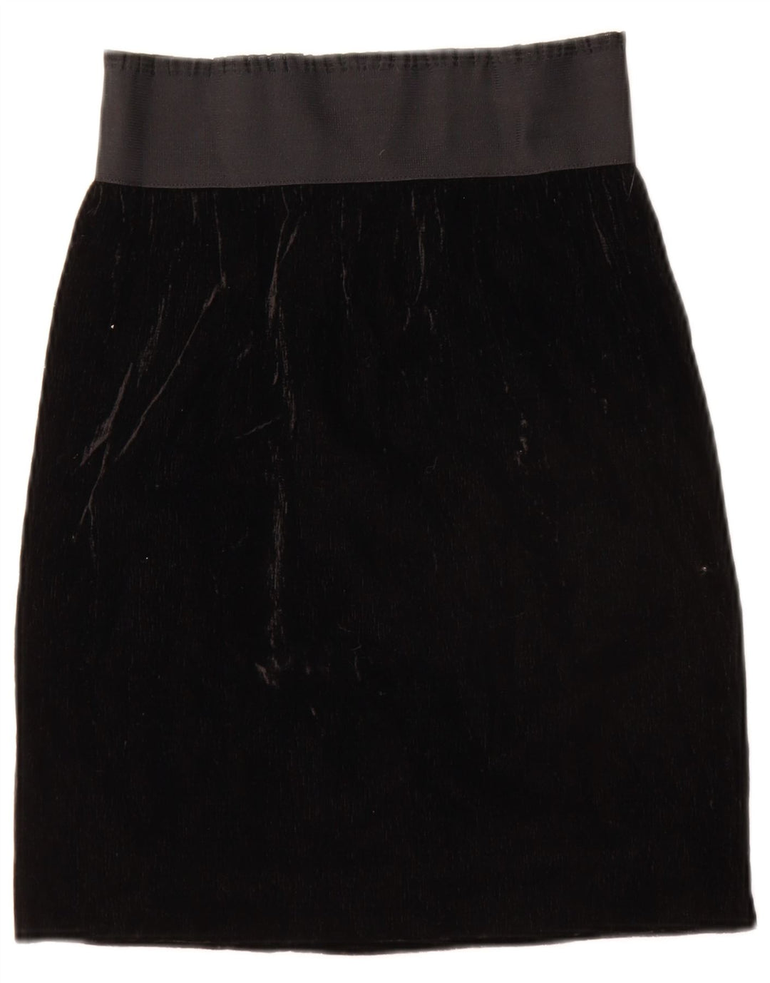 Fusta A-Line din catifea vintage pentru femei W28 Medium Black