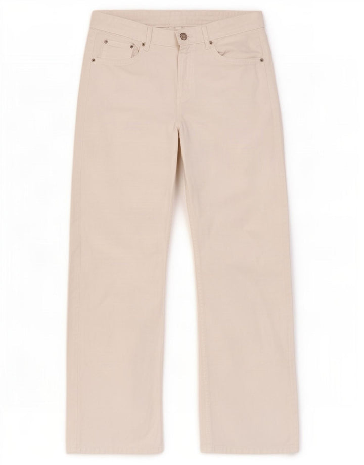 Blugi largi Massimo Dutti pentru femei EU 38 Mici W28 L31 Alb