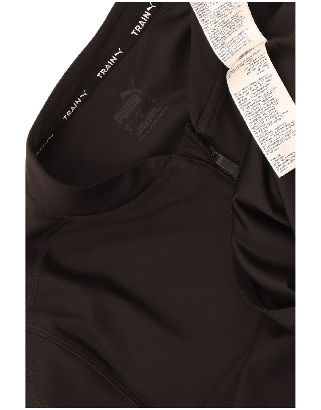 Top de trening Puma pentru femei Crop Zip Neck Pullover UK 12 Medium Black