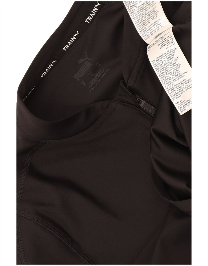Top de trening Puma pentru femei Crop Zip Neck Pullover UK 12 Medium Black