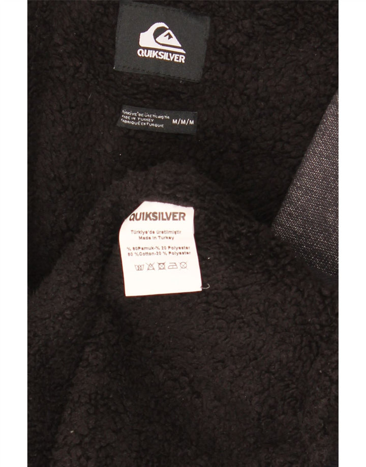 Pulover Quiksilver pentru bărbați, cu fermoar, bumbac, gri mediu