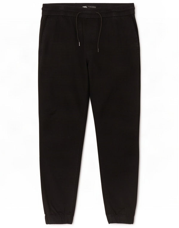 Zara Pantaloni de trening pentru bărbați Joggeri, mari, negru, bumbac