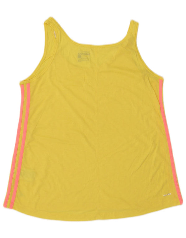ADIDAS Womens Climalite Vest Top UK 16/18 Large Yellow Polyester