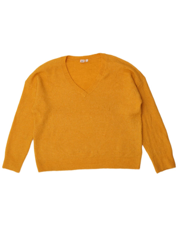 Pulover pentru femei Gap cu decolteu în V supradimensionat UK 16, mare, galben acrilic