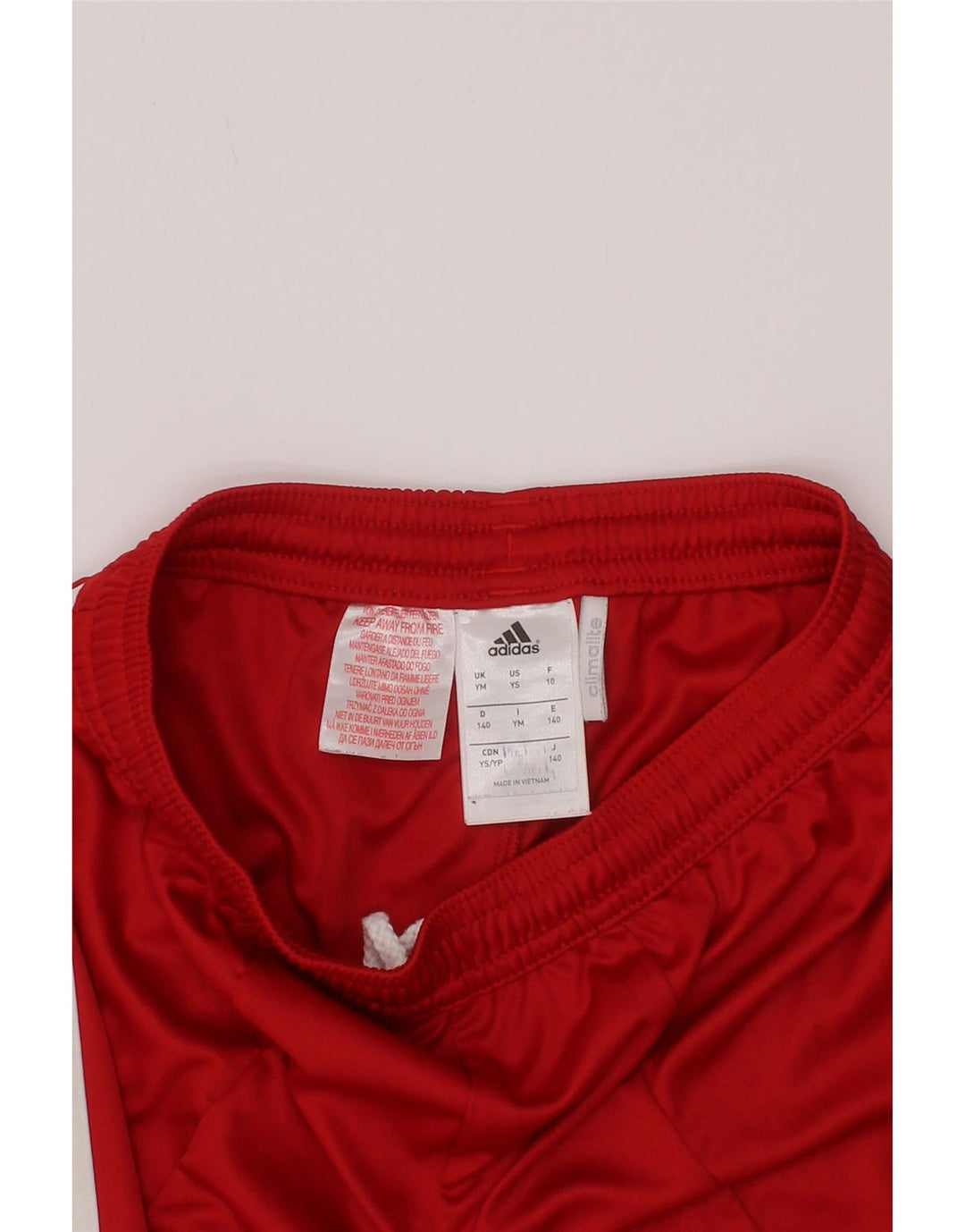 Pantaloni scurți sport Adidas Climalite pentru băieți 9-10 ani, roșu mediu, colorblock