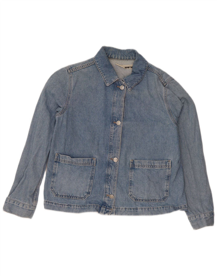 Topshop Jachetă de blugi pentru femei UK 8 Small Blue Bumbac