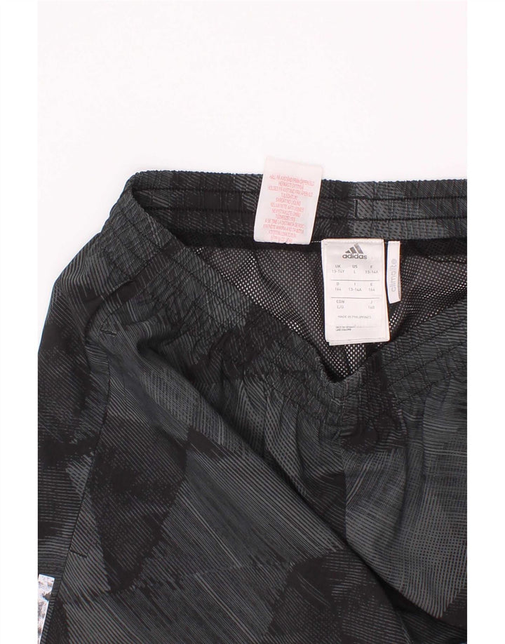 Pantaloni scurți sport adidas Climalite pentru băieți 13-14 ani poliester geometric gri