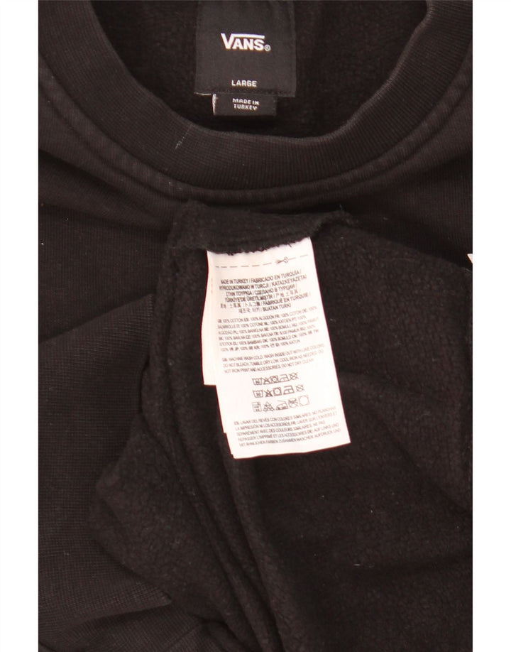 Pulover cu grafic pentru femei Vans UK 16, mare, negru, bumbac